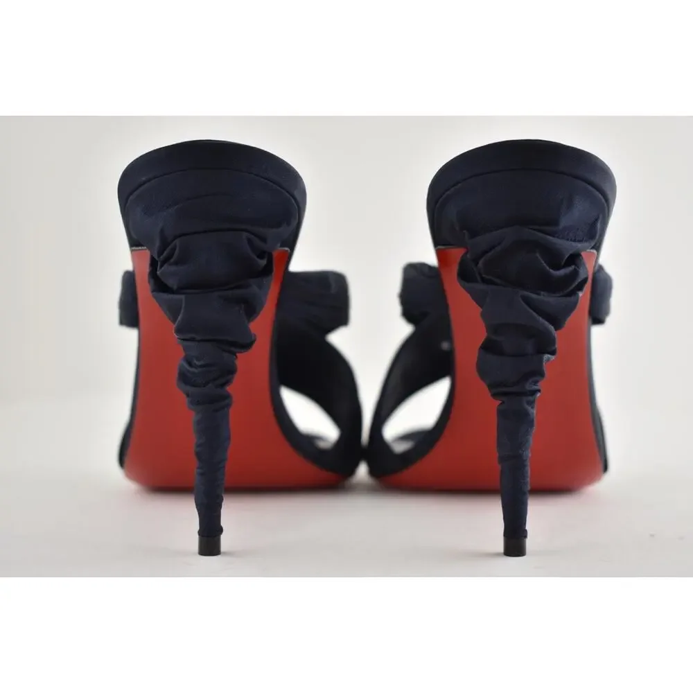 Christian Louboutin Affabula Mule 100 Last Night Navy Blue Sandal Heel Pump 36.5